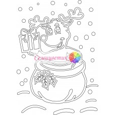 Олень с подарком